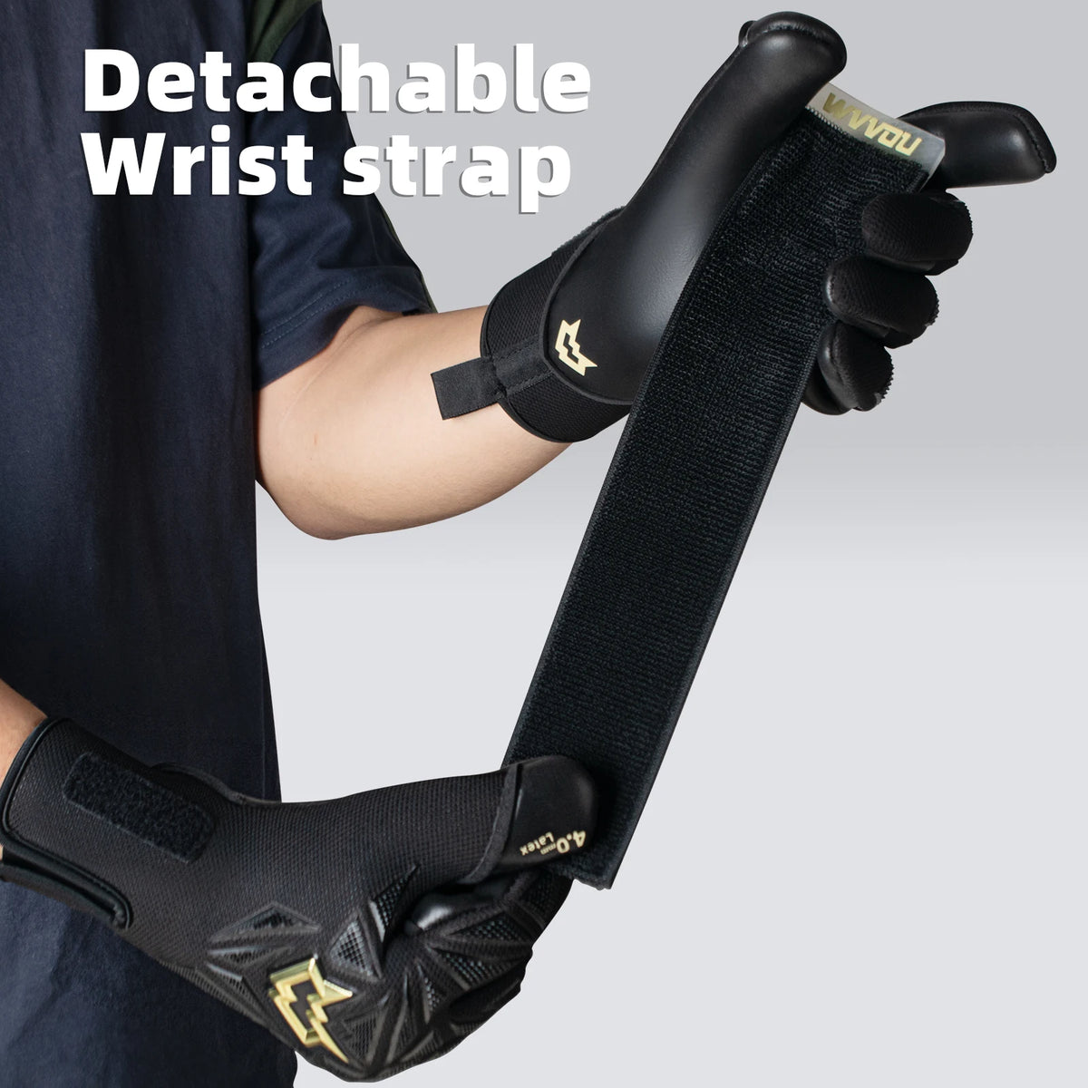 WVVOU Soccer Goalie Gloves,breathable football gloves,with 4+3mm adhesive super grip latex palm