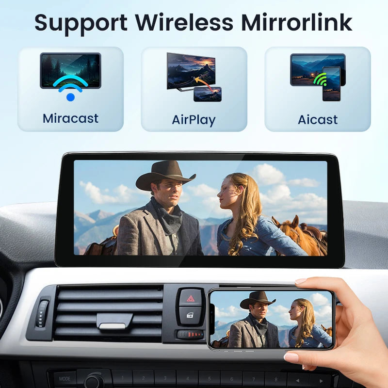 HFmidia 2026 New Linux System 10.25 12.8inch Thin Screen For BMW 3 4Series M3 M4 F30 F36 Wireless CarPlay Auto Car Video Players