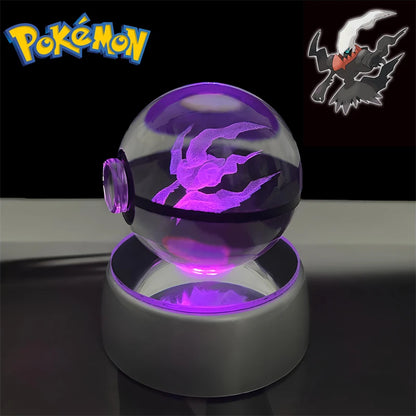 Pokemon 3D Crystal POKE BALL Figure Toys Snivy Dragonair Blastoise Venusaur Milotic Raichu Night Light LED Lamp Base Model Dolls