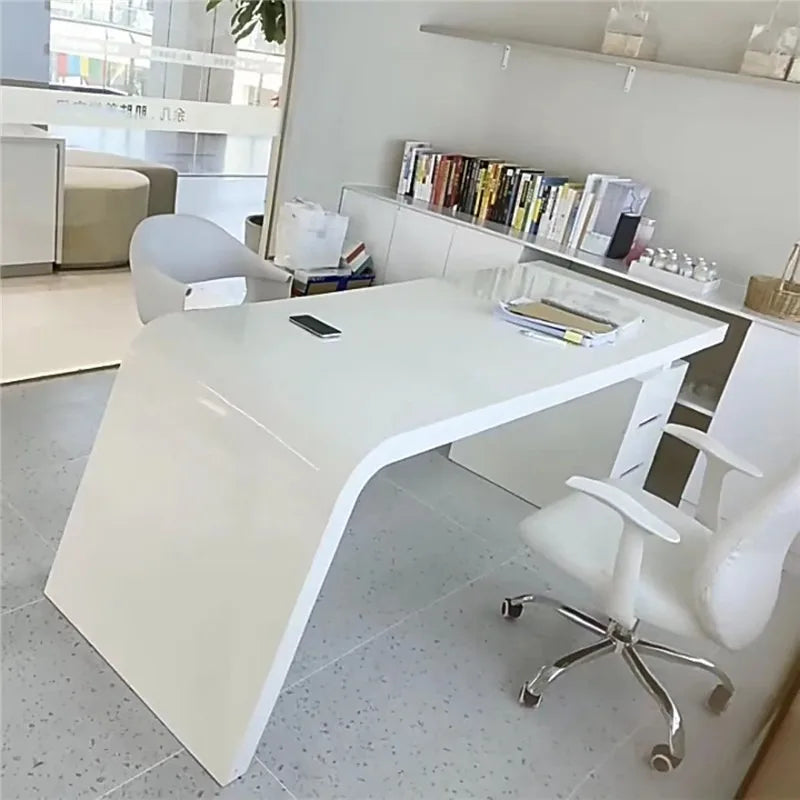 Modern Design Office Desk Luxury Long Organizers Nordic Aesthetic Office Desk Space Saving Reception Scrivania Salon Furniture