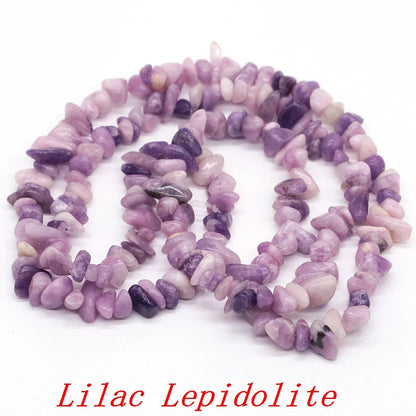 5-8mm Natural Irregular Lilac Lepidolite Stone Beads Gravel Chips Loose Spacer Beads for Jewelry Making DIY Bracelet Necklace