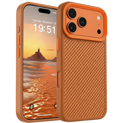 Official Carbon Fiber Phone Case For iPhone 17 18 Promax 12 13 14 15 16 17 Pro Max 16 Plus Silicone Shockproof Protector Cover