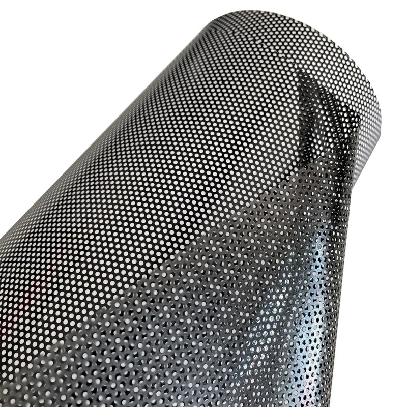 One-Way Perforated Black Vinyl Privacy Window Film Adhesive Glass Wrap Roll