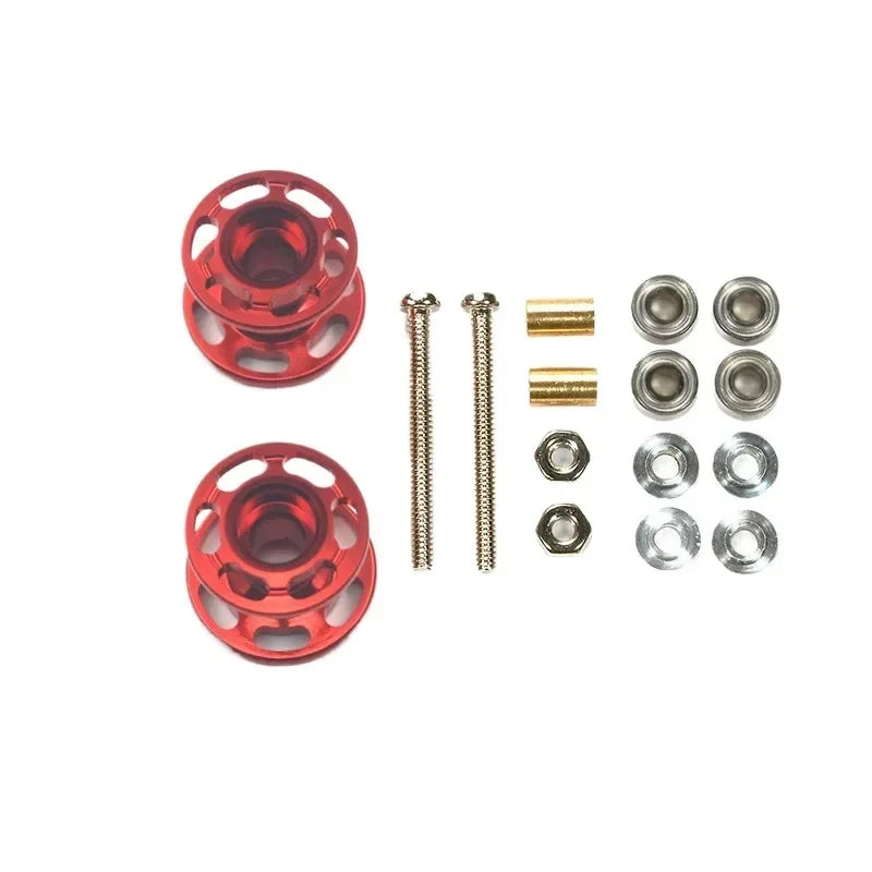 2PCS(1pair) 95423/94945 12-13mm Double Aluminum Guide Rollers Lightweight Hollow Guide Wheels for Tamiya Mini 4WD Model Car
