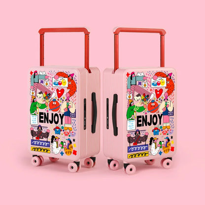 KLQDZMS Luggage High Quality 20"24"26 Inch Boarding Box Large Capacity Trolley Case Students Password Box Women's Suitcase