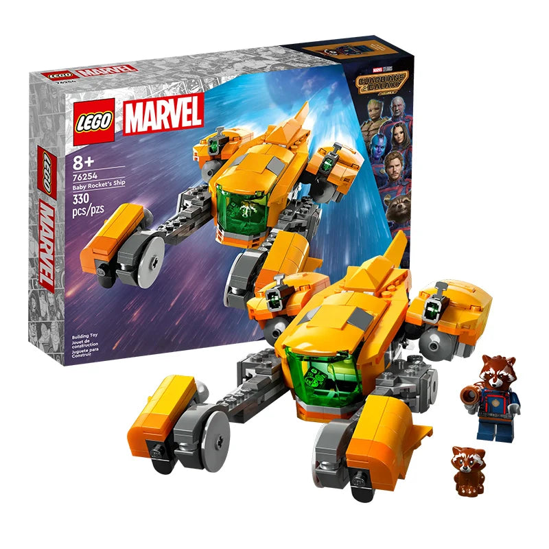 Lego bricks Marvel series 76254 Little Rocket Raccoon's spaceship puzzle building block toy Valentine's Day gift