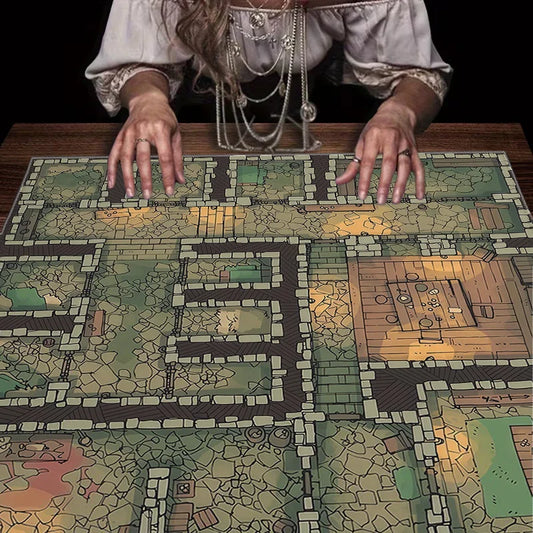 1pc Dungeon Maze Game Tablecloth – Fantasy RPG Mat for Board Games, D&D & Home Decor 50x50cm 90x90cm