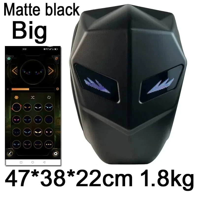 Motorcycle backpack with LED eyes men carbon fibre hard shell waterproof knight helmet bag riding motorcycle backpack luminous