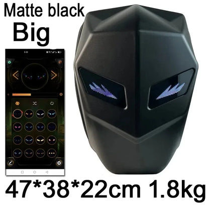 Motorcycle backpack with LED eyes men carbon fibre hard shell waterproof knight helmet bag riding motorcycle backpack luminous