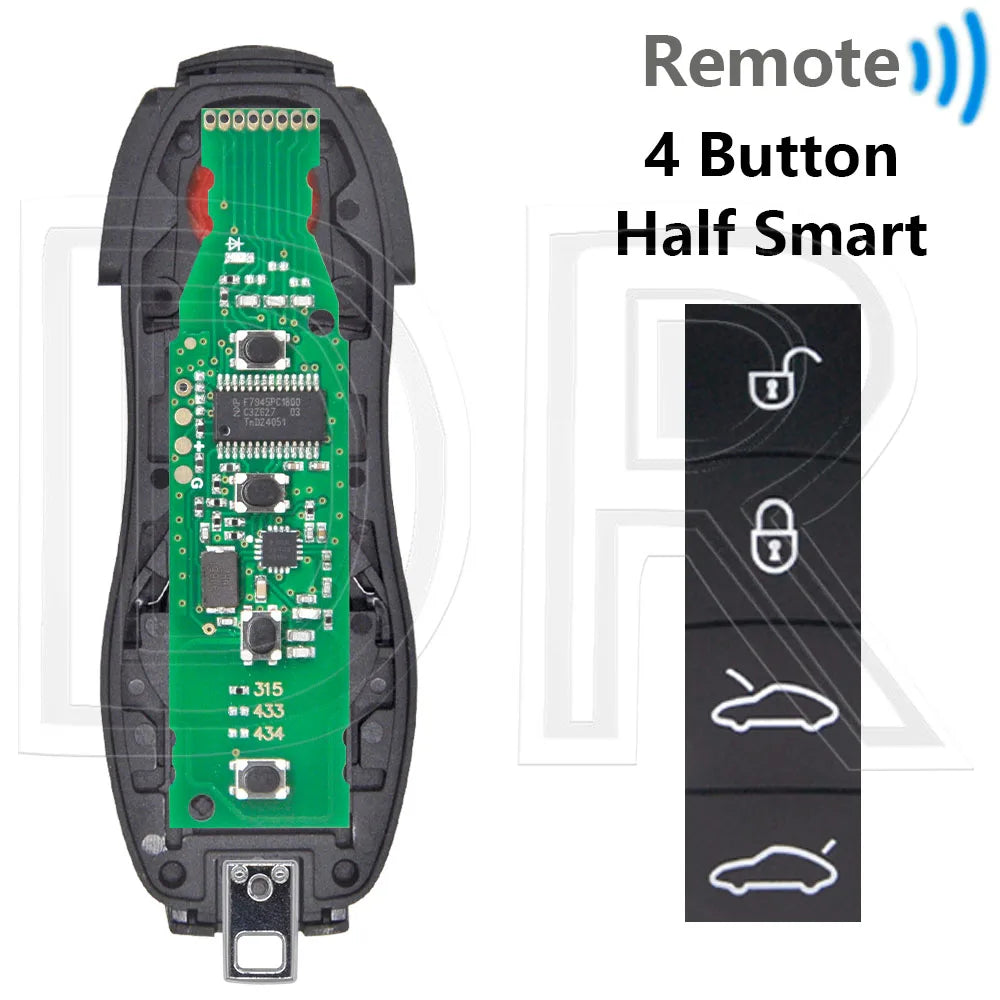 Great ID49 PCF7945P 315/433/434MHz No Keyless/Keyless Go Car Remote Key DIY Parts For Porsche Macan Panamera Cayenne
