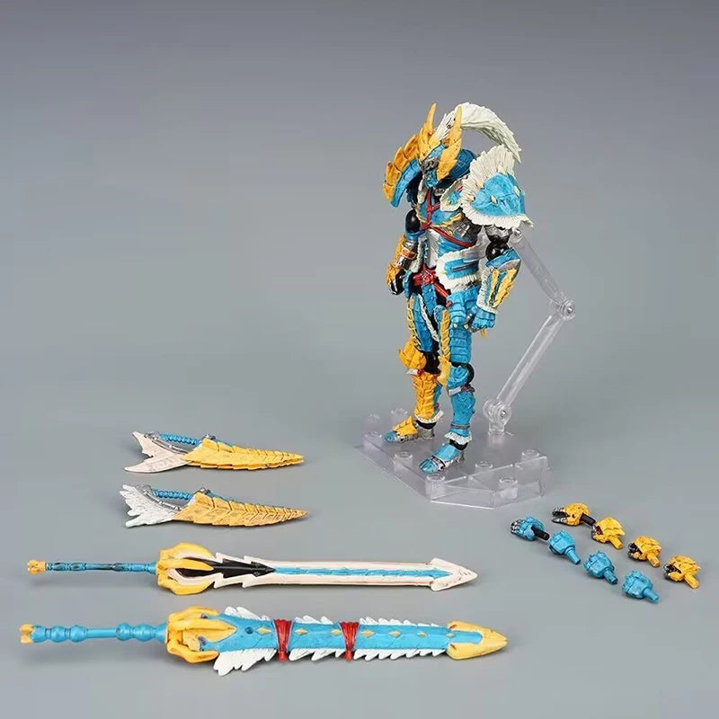 22cm Monster Hunter World Kirin Anime Figure Capcom Builder Creator's Model Glavenus/Dinovaldo/Velkhana Action Figure Doll Toys