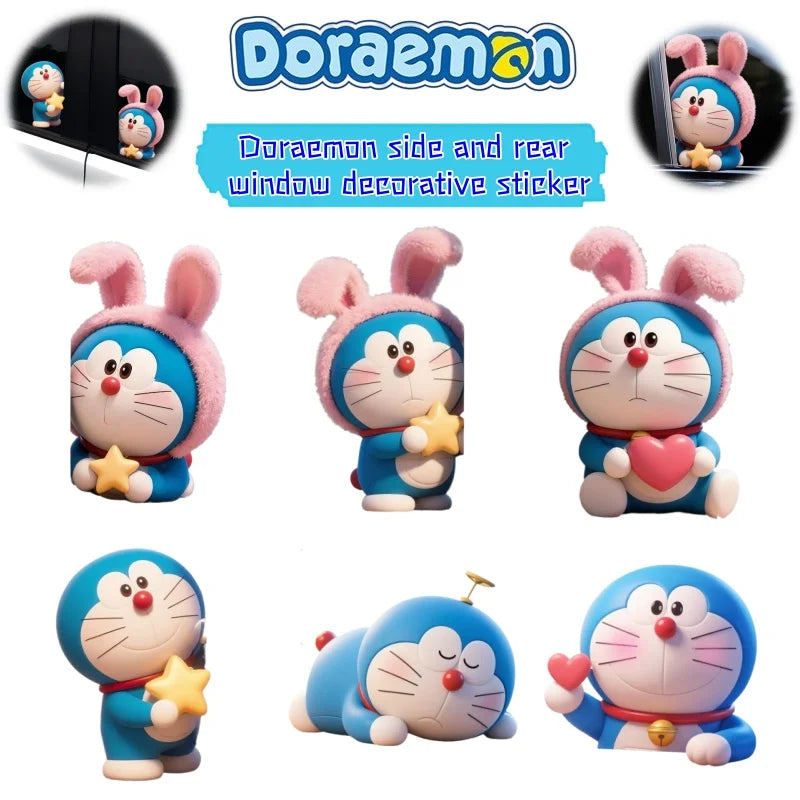 Doraemon cartoon anime car side and rear window glass sticker decoration,electric motorcycle body scratch cover creative sticker