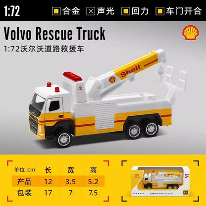CCA 1:72 Road rescue Petrol stations  Collection Racing Alloy Car Model Children's Toy Car Casting Pullback Function