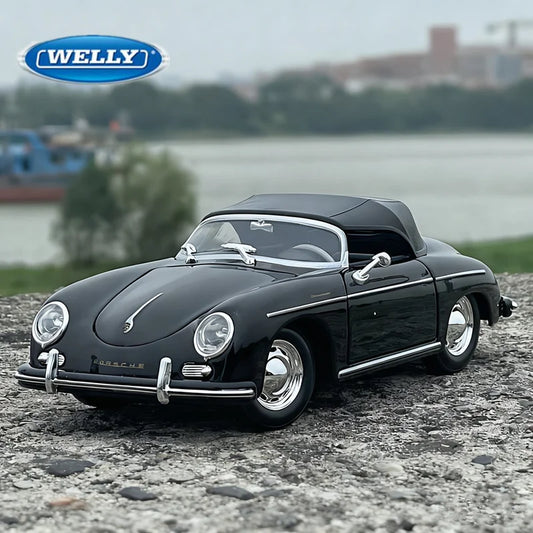Welly 1:24 Porsche 356A Speedster Alloy Sports Car Model Diecast Metal Toy Classic Car Vehicles Model High Simulation Kids Gifts