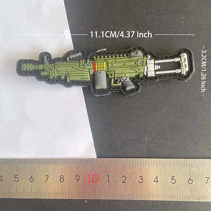 3D PVC Rubber Morale Patches Mini Pistol, Rifle Army Badge Stickers, Military Tactical Patch With Hook For Backpack
