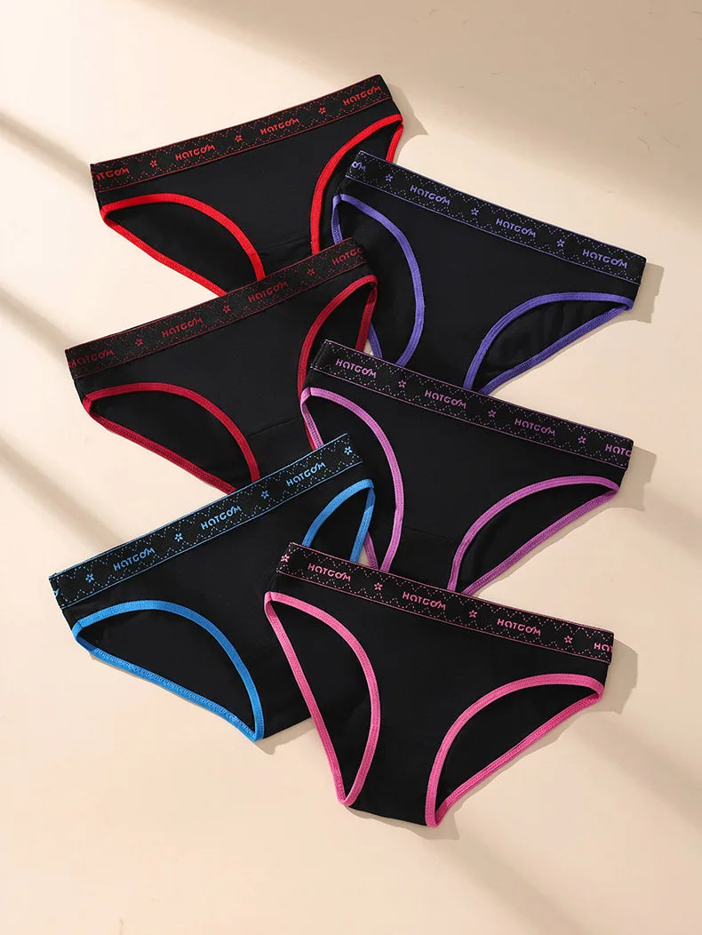 6Pcs Sexy Women Panties Soft Cotton Underpants Black Underwear Girls Briefs Female Breathable Stretch Panty Female Lingerie XS-L