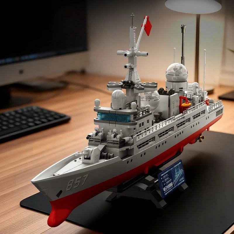 SEMBO Building Blocks New Generation Electronic Reconnaissance Ship Building Blocks Toy Model Domestic Military Male Gift 208159