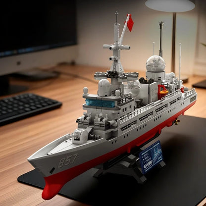 SEMBO Building Blocks New Generation Electronic Reconnaissance Ship Building Blocks Toy Model Domestic Military Male Gift 208159