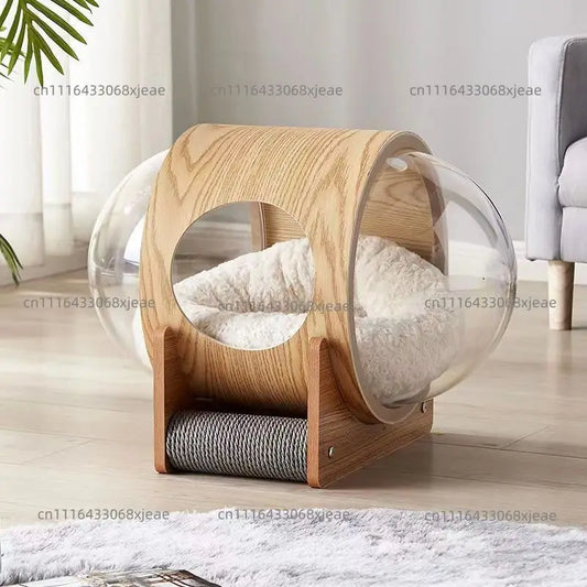 Space capsule cat litter Delivery room Universal all seasons Closed winter cat house Warm solid wood cat litter