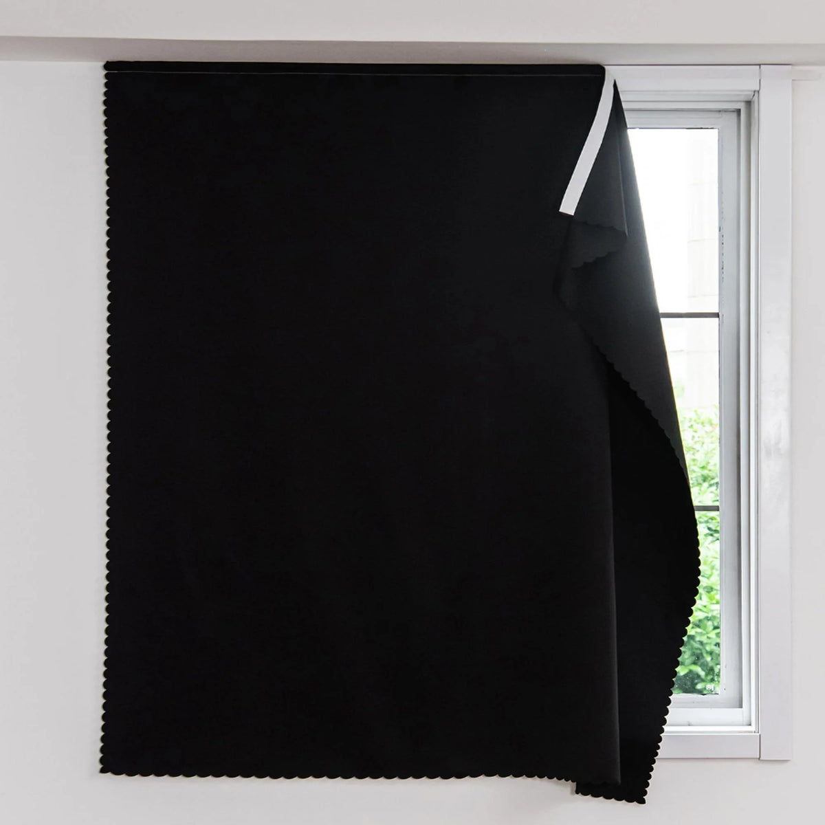 1pc  High Cost-Effective White 100% Blackout Curtains, No-Drill Self-Adhesive, Cozy Decor for Bedroom Kitchen