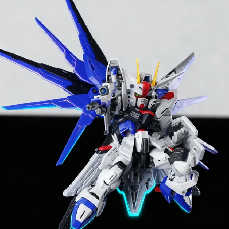 Mgsd Zgmf-X10a Q-Version Assembly Model Kit  Action Figures Plastic Toy Model Exquisite Desktop Decorations Collectiond Boy Gift