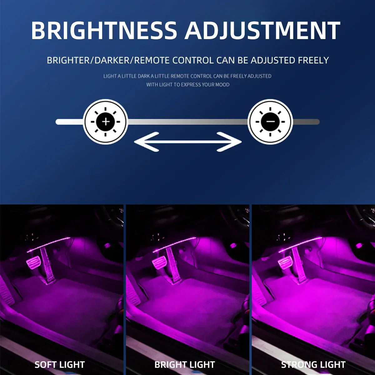 4in1 Symphony LED Interior Car Lights Strip Foot Light Dynamic Flash Light Music APP Control RGB Color 48SMD USB Car Accessories