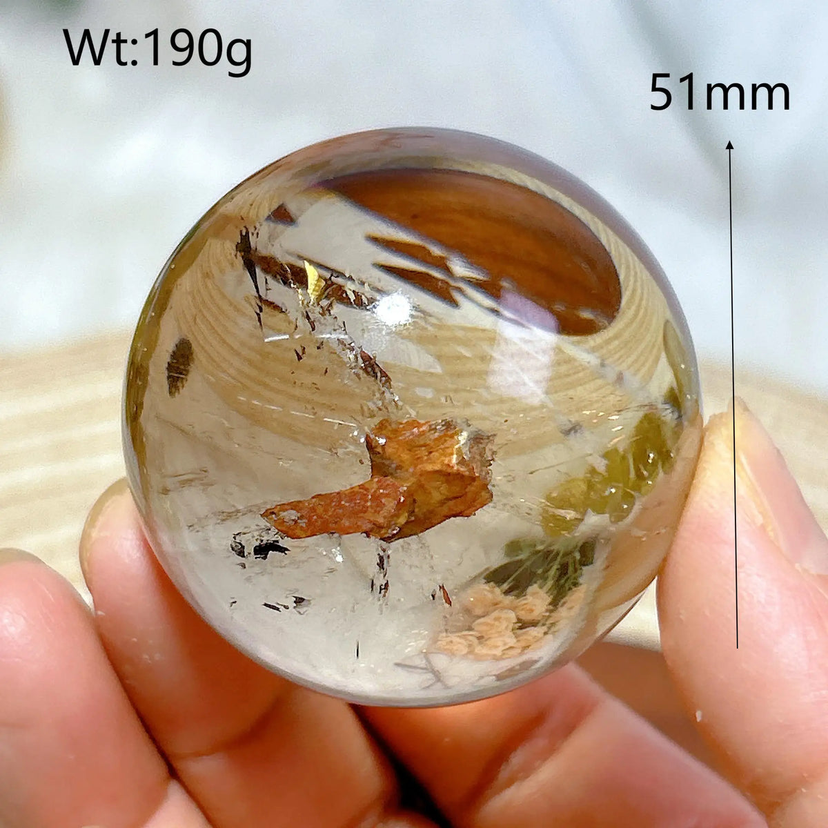 Healing Natural Crystal Brazil Smokey Citrine Quartz Sphere Rainbow Polished Ball High Quality Precious Home Decoration Gift