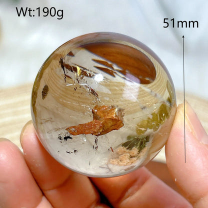 Healing Natural Crystal Brazil Smokey Citrine Quartz Sphere Rainbow Polished Ball High Quality Precious Home Decoration Gift