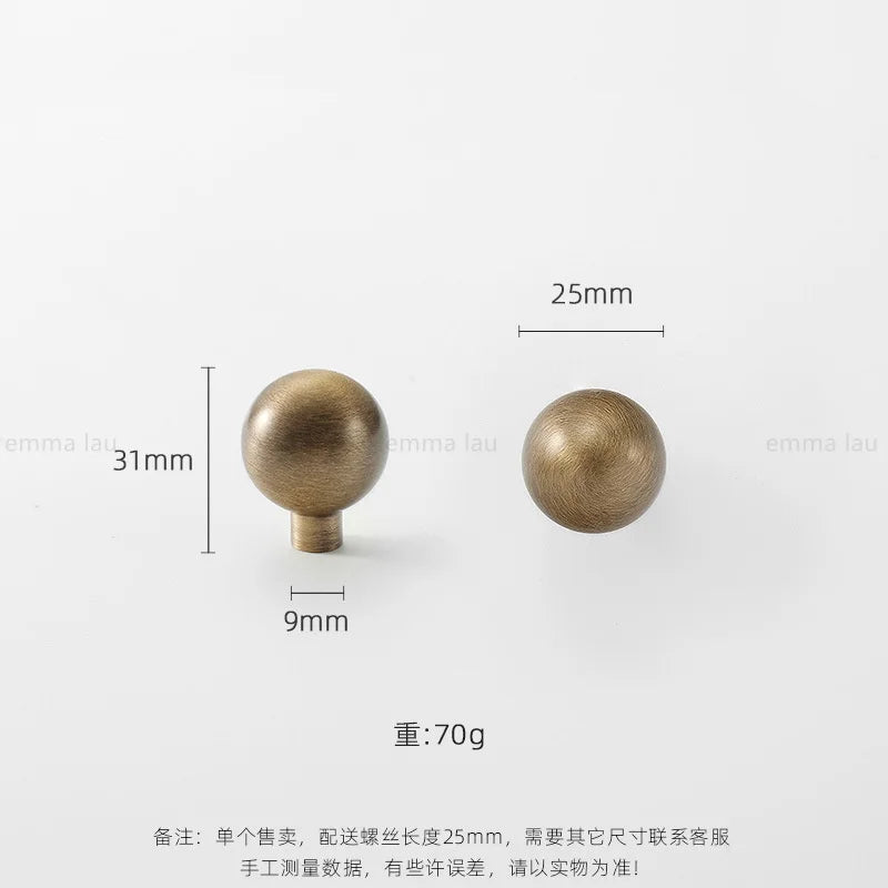 Light Luxury Brass Furniture Handles Retro Long Strip Cabinet Handles Round Door Drawer Knobs Kitchen Wardrobe Cupboard Pulls