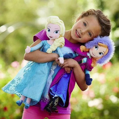 50cm Princess Anna Elsa Plush Doll Elza Stuffed Toy for Kids Halloween Birthday Gift Soft Kids' Plush Doll