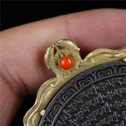 Old Tibet Buddhism Meteorite Iron Tiantie Dorje Phurpa Vajra Faqi Statue Body Protection Buddhist Scriptures Statues