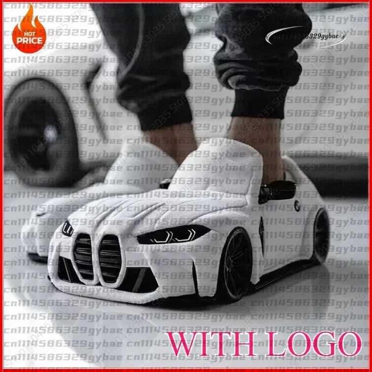 2026 Fun Vehicle Shape Car Plush Slippers For BMW Slippers Stuffed Shoes Women Men Valentine's Day Gifts Indoor House Zapatillas