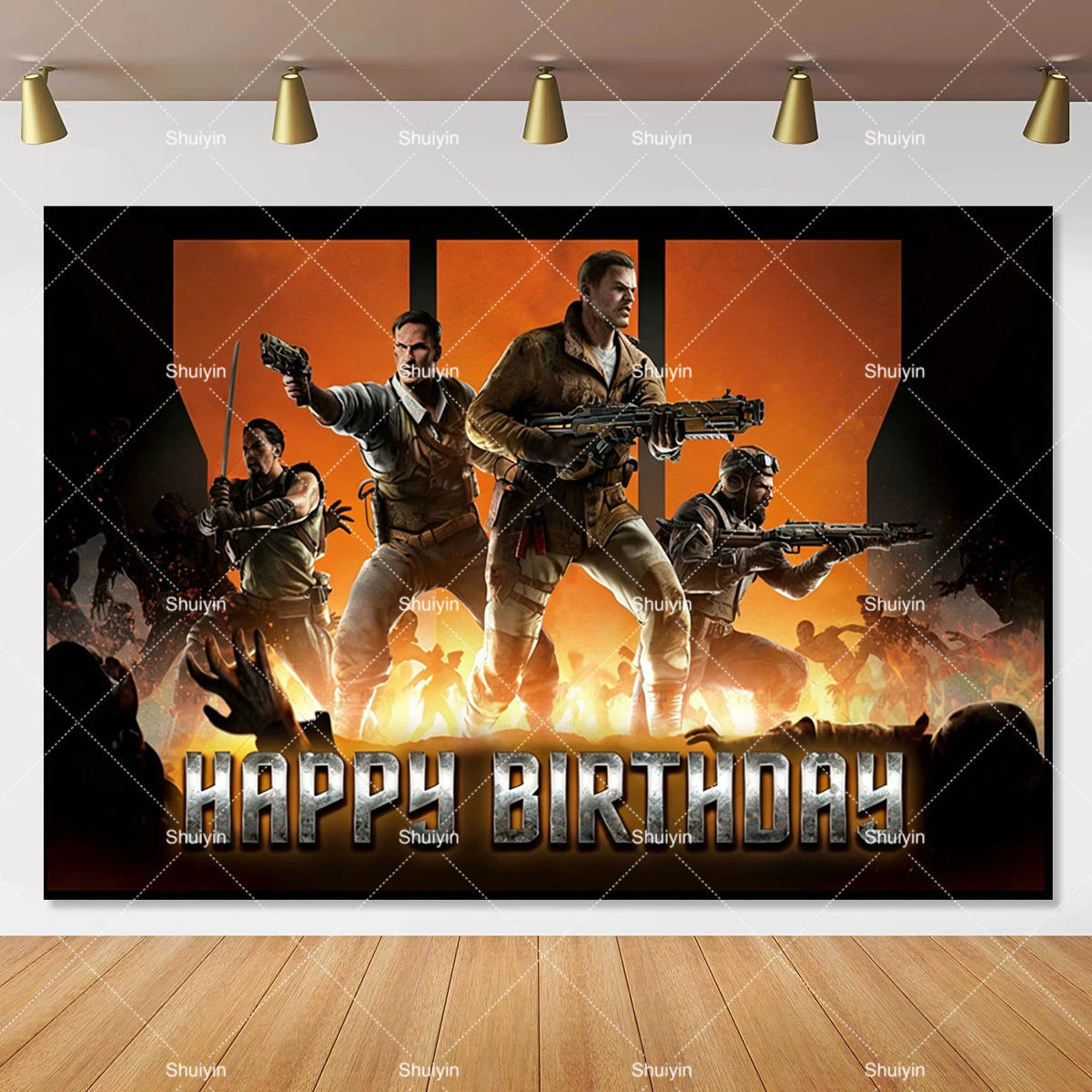 Call of Duty Theme Backdrop Kids Birthday Decorations Party Supplies Banner Poster Stimulating Game Boys Favor Gifts Photo Props
