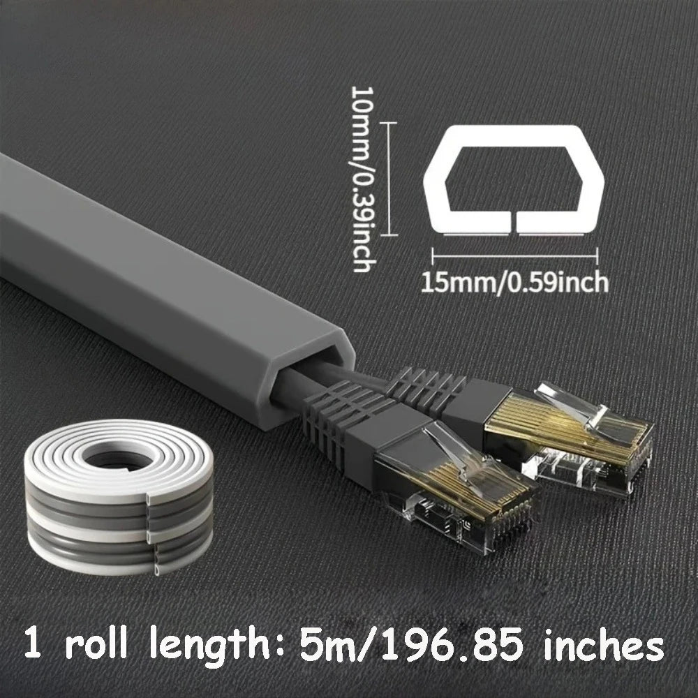 1PC 1/3M Self-Adhesive PVC Cable Management Strip Decorative Wire Protection Strip Suitable for Covering Wires on Walls Floors