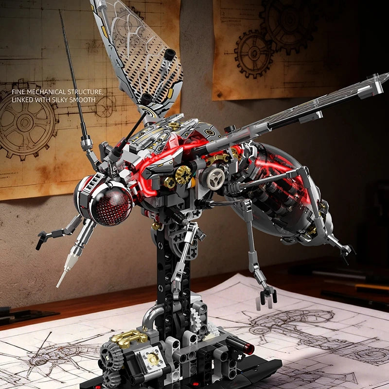 DIY Mechanical Mosquito Building Blocks STEM Toy Creative Animal Linkage Model MOC Assembly Toy Birthday Gift for Children