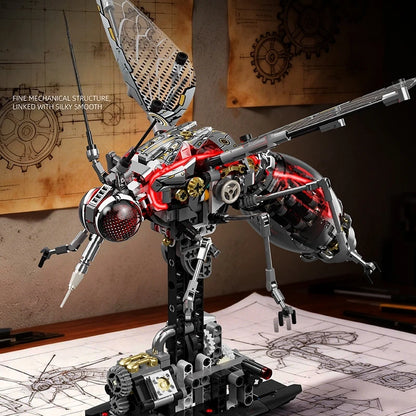 DIY Mechanical Mosquito Building Blocks STEM Toy Creative Animal Linkage Model MOC Assembly Toy Birthday Gift for Children
