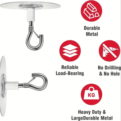 5/10 PCS Non Perforated Adhesive Ceiling Hooks Suitable for Hanging Lamps Plants for Mobile Curtains Multifunctional Hooks