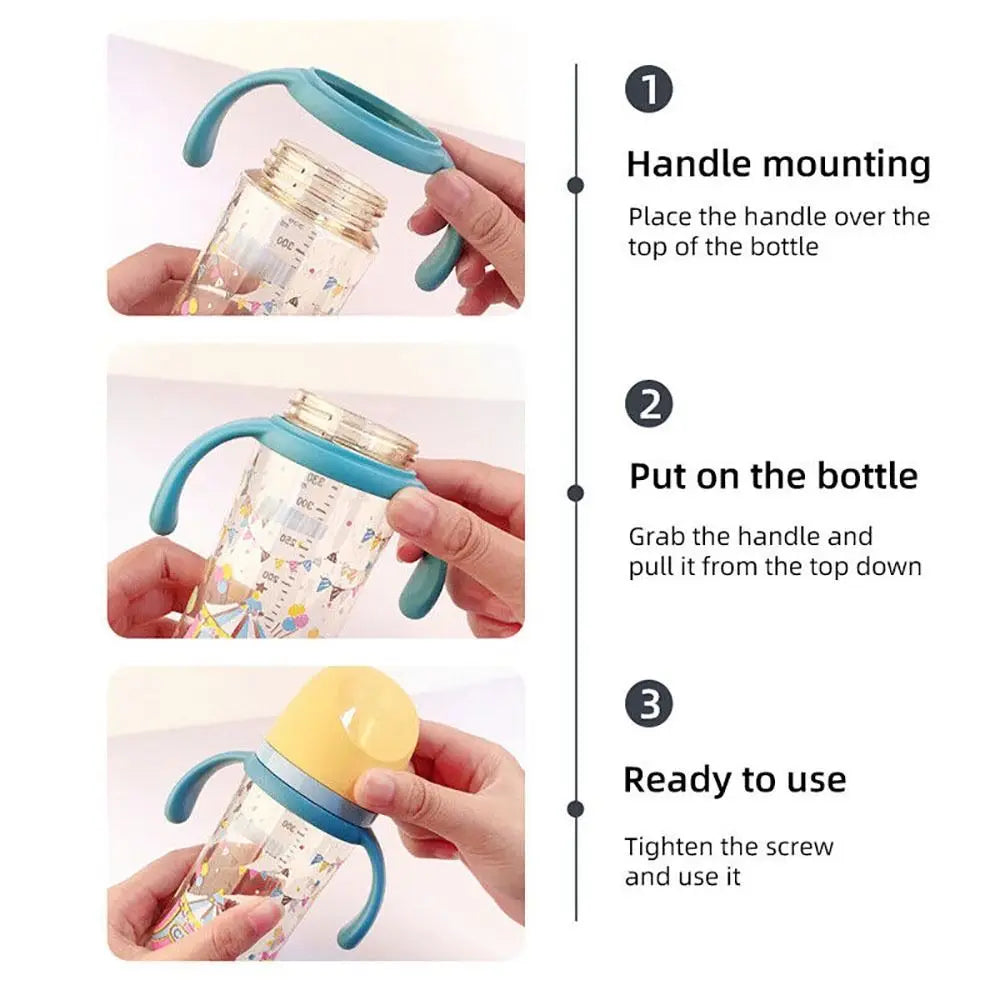 Baby Bottle Handles Nursing Bottle Handle Silicone Baby Wide Caliber Bottle Double Ear Holder Bottle Accessories