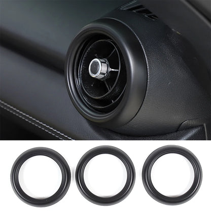 Real Carbon Fiber For Mazda MX-5 MX5 2016-2023 Car Dashboard Panel Air Outlet Decoration Ring Car Interior Accessories