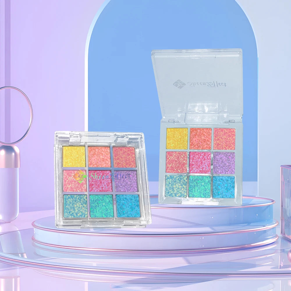 Sheeneffect Chameleon Chrome Eyeshadow Palette 9 Colors High End Makeup Cosmetics