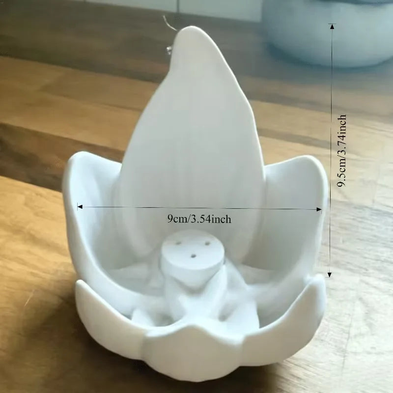 Zen Chinese Style Lotus Incense Burner 3 Hole Plastic Lotus Censer Holder 3D Printing Sleep Aid Lotus Tabletop Incense Base