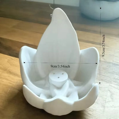 Zen Chinese Style Lotus Incense Burner 3 Hole Plastic Lotus Censer Holder 3D Printing Sleep Aid Lotus Tabletop Incense Base