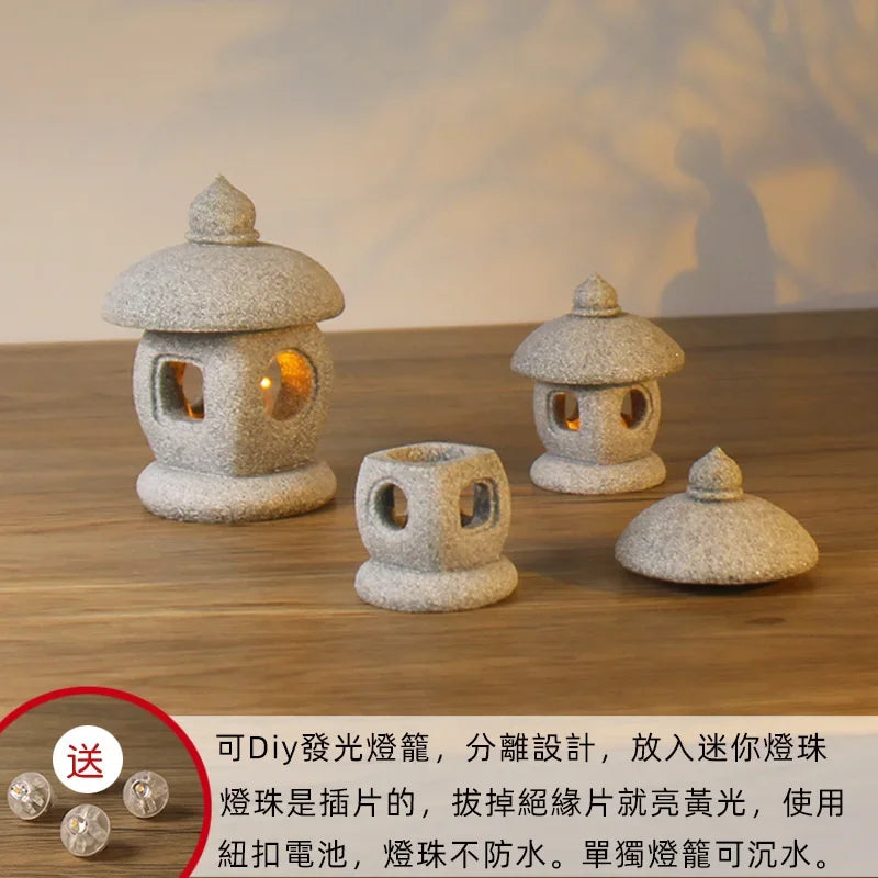 Landscape Decoration Fish Tank Micro Landscape Zen Style Ancient Style Japanese Stone Lantern Sand Table  Mini Decoration