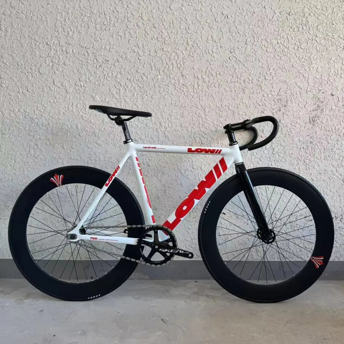 LOW Fixie Bicycle Aluminum Alloy Frame And Front Fork Fixie Bike Fixed Gear Bike 49T Spider Chianwheel 70mm Aluminum Alloy Rim