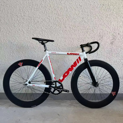LOW Fixie Bicycle Aluminum Alloy Frame And Front Fork Fixie Bike Fixed Gear Bike 49T Spider Chianwheel 70mm Aluminum Alloy Rim