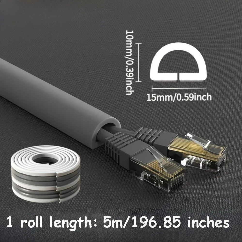 1PC 1/3M Self-Adhesive PVC Cable Management Strip Decorative Wire Protection Strip Suitable for Covering Wires on Walls Floors