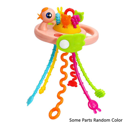 Activity Development Pull String Toys Silicone Teething Rattle Educational Learning Toy Baby Sensory Montessori Toys gift