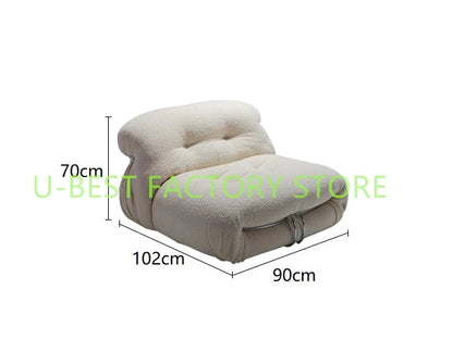 U-BEST Vintage Design Living Room Furniture Single Seater Lounge Chair Lazy Hippo Sofa Recliner Designer Occasional Soriana Sofa