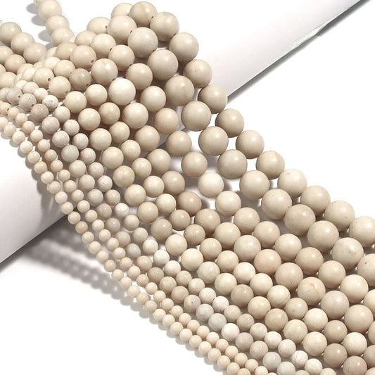 1 Strand/Lot Beige Matte Ancient Stone Natural Stone Round Loose Beads For Jewelry Making Charm DIY Accessories 4/6/8/10/12mm