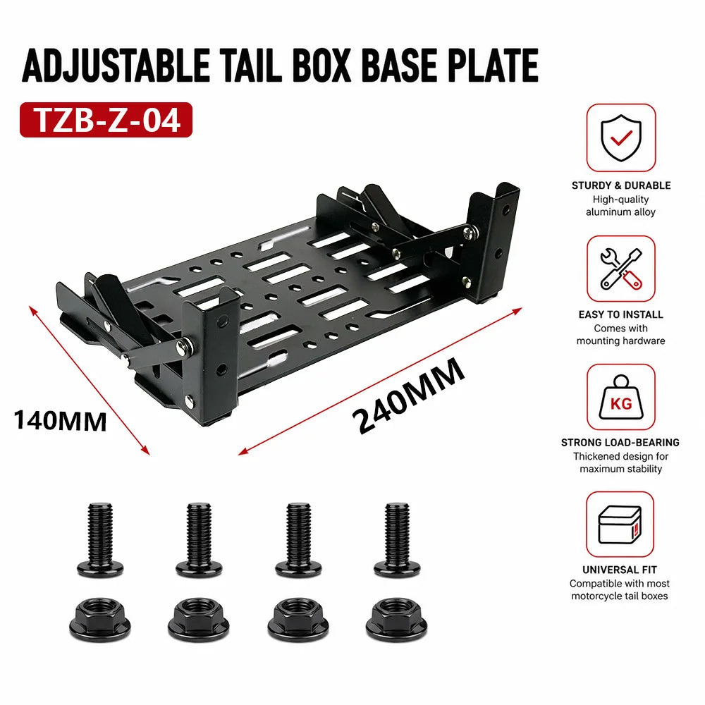 Folding Multi-Functional Aluminum Motorcycle Trunk Tail Box Universal Side Molle Panel Tactical Storage Box Modular Organizer